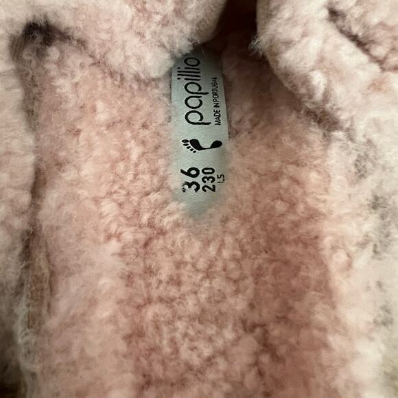 Birkenstocks Papillio Arizona Teddy Shearling Crystal Rose Pink Sandals 36EU - Picture 6 of 9